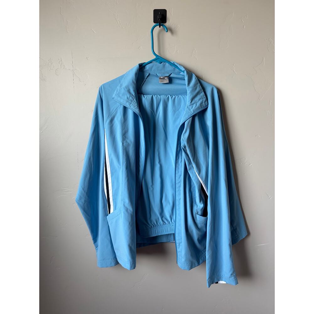 VTG Nike Women's Sky Blue w/ Black/White Side Stripes Track Suit- XL Top/L Pants - Picture 5 of 13